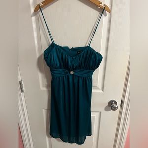 Teal green le chateau mini dress